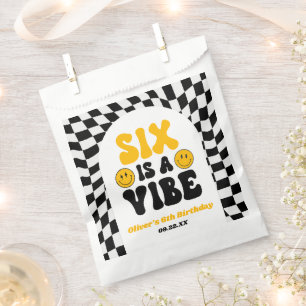 Six Is A Vibe Retro Sixth 6th Birthday Party Favour Bags