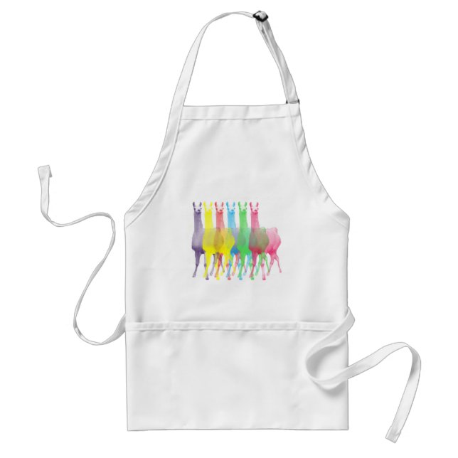 six lamas in six llama colours standard apron (Front)