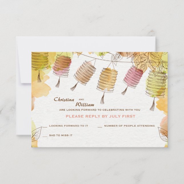 Six Lanterns RSVP Cards (Front)