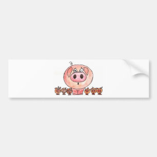 Six Little Pigs Bumper Sticker