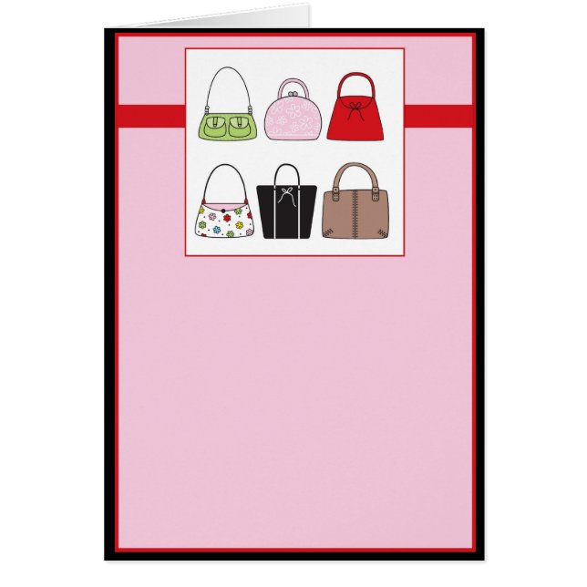 Six Little Purses Greeting/Note Card (Front)
