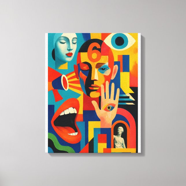 Six means one eye and one eye canvas print (Front)