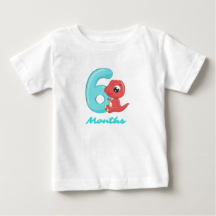 Six Months cute dinosaur Baby T-Shirt
