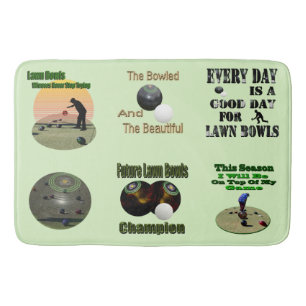 Six Motivational Lawn Bowls Designs, Bath Mat