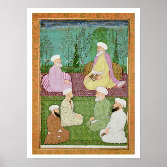 Six Muslim holy men seated on a garden terrace, fr Poster (Front)