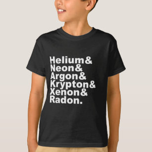 Six Noble Gases on the Periodic Table of Elements T-Shirt