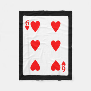Six Of Hearts Playing Card Valentine Costume Fleece Blanket