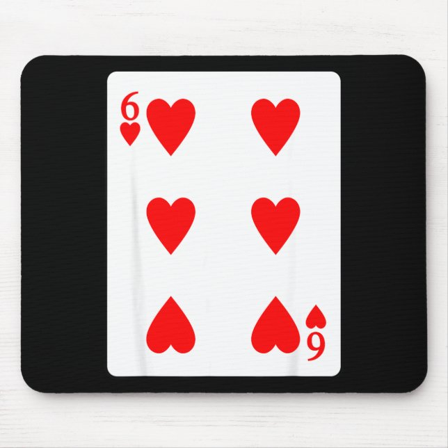 Six Of Hearts Playing Card Valentine Costume  Mouse Mat (Front)