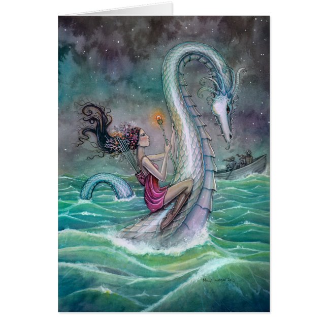 Six of Wands Tarot Fantasy Art Sea Serpent (Front)
