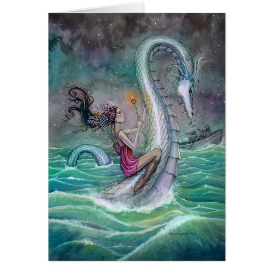 Six of Wands Tarot Fantasy Art Sea Serpent Card