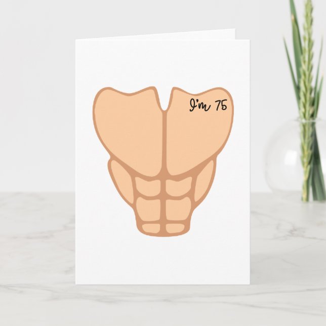 Six Pack I'm 75th Birthday Funny Men Card (Front)
