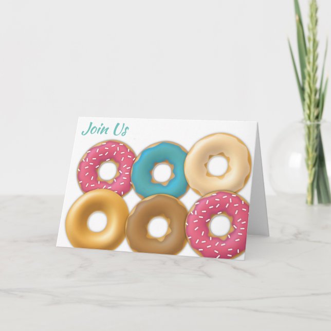Six Pack of Sprinkled, Chocolate, Maple Doughnuts Invitation (Front)
