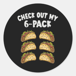Six Pack Taco Cinco De Mayo Mexican Men Classic Round Sticker