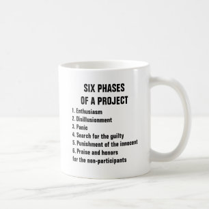 Six phases of a project 1. Enthusiasm 2.Disillusio Coffee Mug