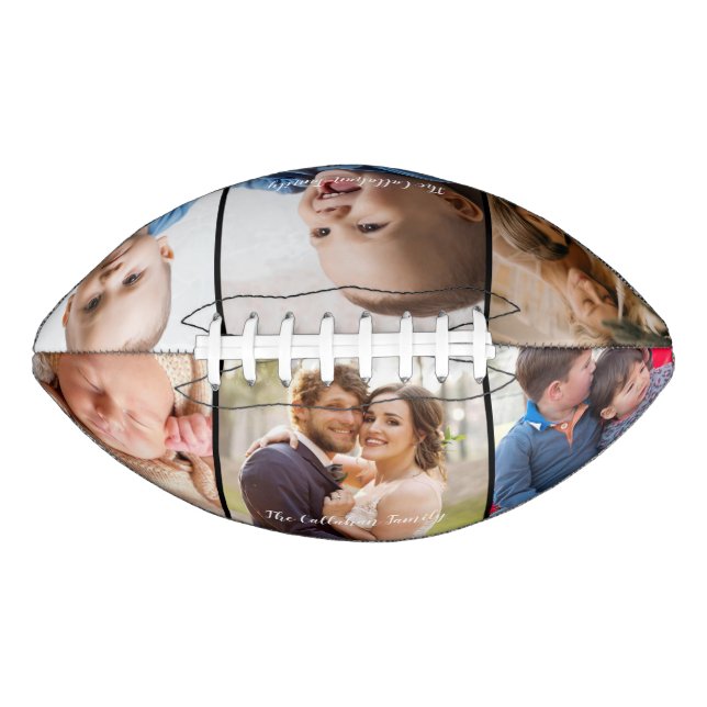 Six Photo Collage Custom Football American Football (Front)