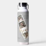 Six Photo Collage Graduation Water Bottle<br><div class="desc">Photo collage graduation products with a whimsical gold script and your information in an elegant serif font. Choose your own background colour and check our store for more products from this collection.</div>