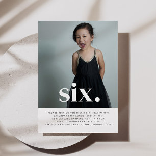 Six Photo First Birthday Invitation 