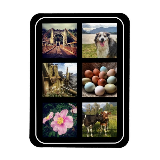 Six Photos Instagram Collage Magnet (Vertical)
