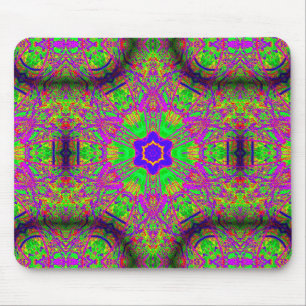 six-point blue star purple green mouse mat
