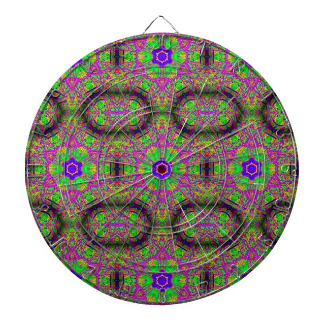 six-point blue stars green purple dartboard (Front)
