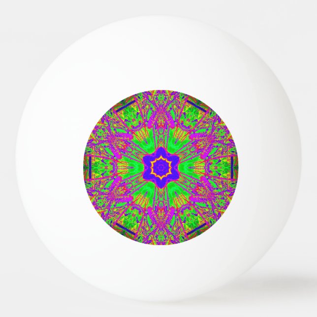 six-point star blue purple green ping pong ball (Back)