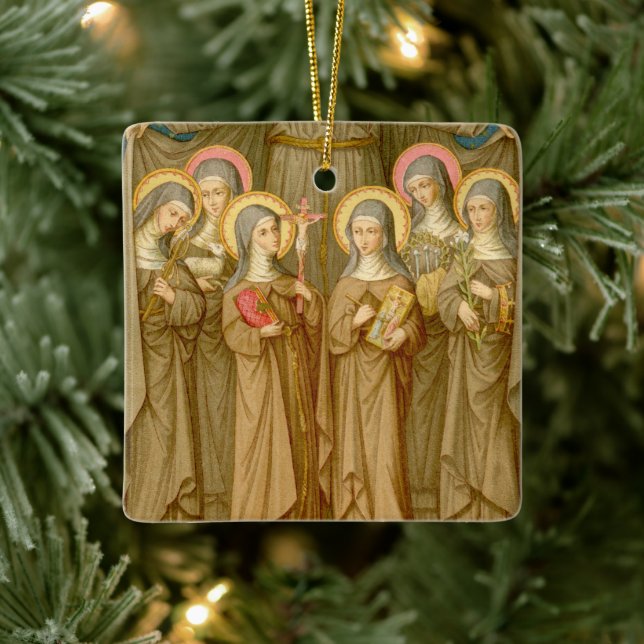 SIx Poor Clare Saints (SAU 027) Ceramic Ornament (Tree)