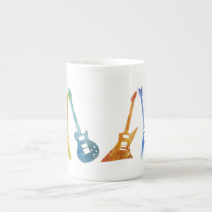 Six Positively Electric Guitars Bone China Mug