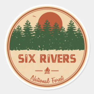 Six Rivers National Forest Classic Round Sticker