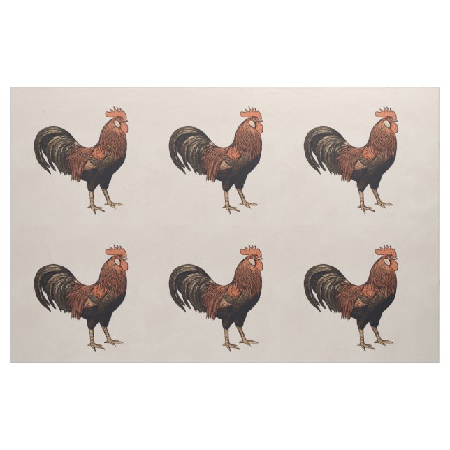Six Rooster Quilting Squares per Yard of Fabric (Yard)