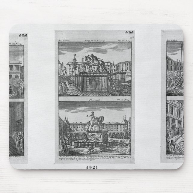 Six royal statues destroyed in Paris Mouse Mat (Front)