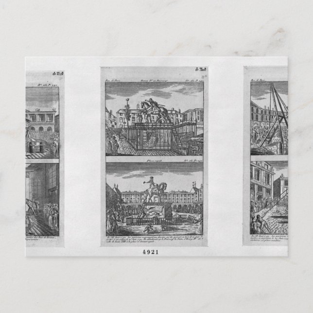 Six royal statues destroyed in Paris Postcard (Front)