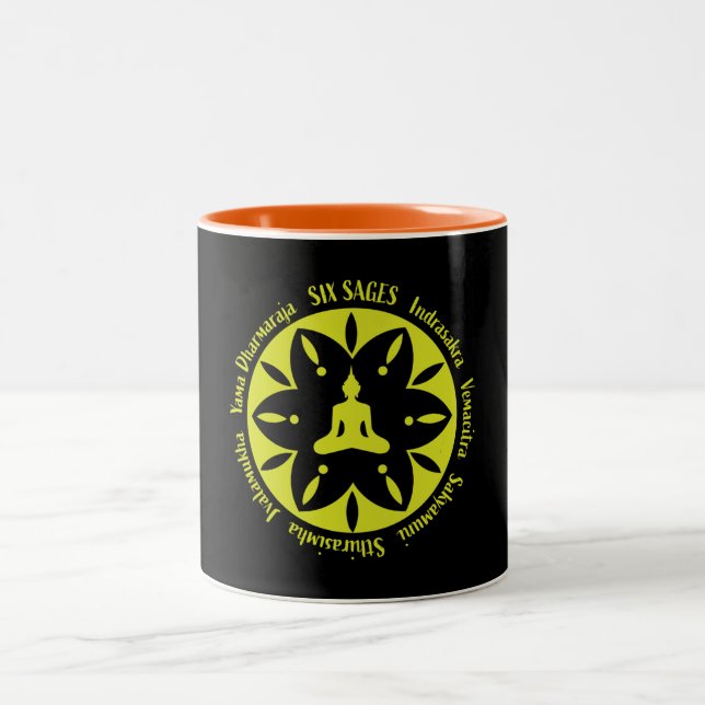 Six Sages Samara Buddhist Religion Two-Tone Coffee Mug (Center)