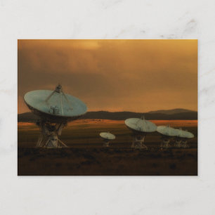 Six satellites all in a row postcard