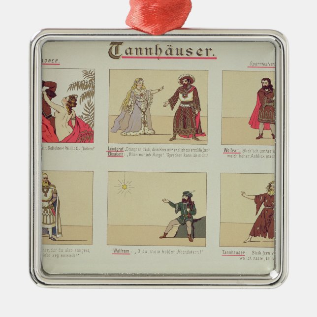 Six scenes relating to the opera 'Tannhauser' Metal Tree Decoration (Front)