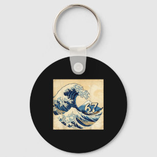 Six Seven 67 6-7 Japanese The Great Wave Off Kanag Key Ring