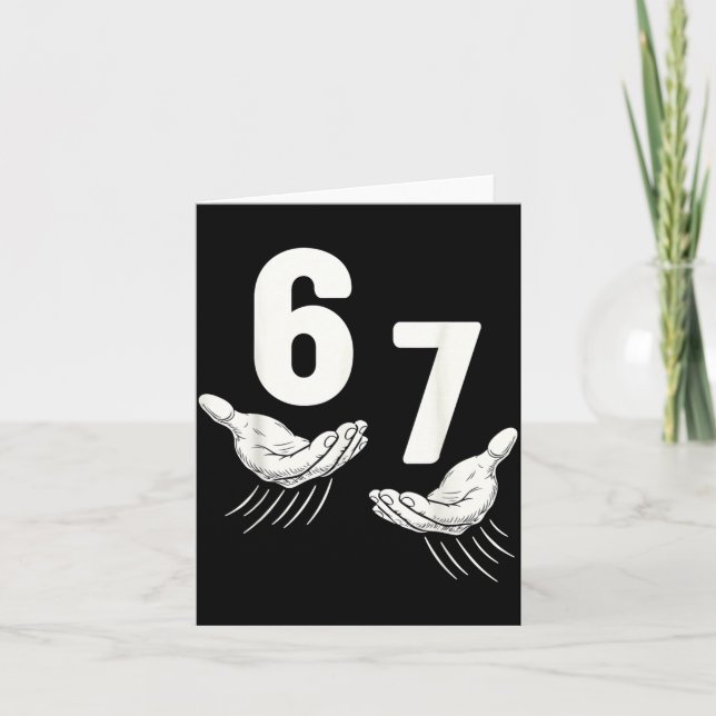 Six Seven 67 6 7 Kids 67 Boys Youth 6-7 Meme Hands Card (Front)