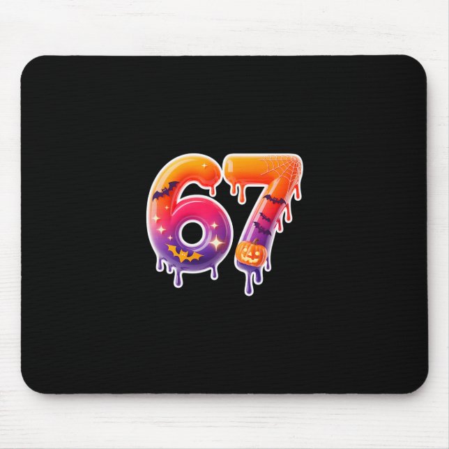 Six Seven 67 6 7 Meme Design Funny Ice Cream Drip  Mouse Mat (Front)