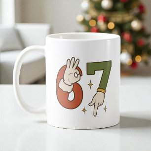 Six Seven 67 6 7 Santa Elf Christmas Meme Coffee Mug
