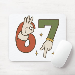Six Seven 67 6 7 Santa Elf Christmas Meme Mouse Mat