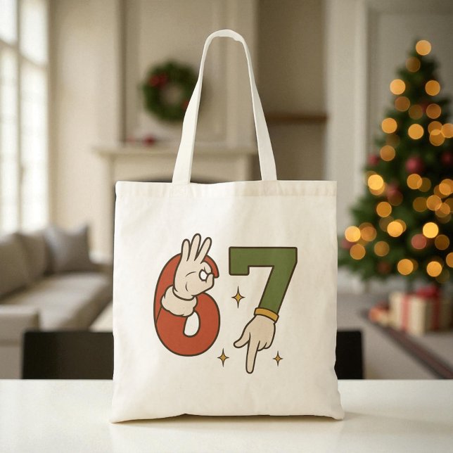  Six Seven 67 6 7 Santa Elf Christmas Meme Tote Bag (Creator Uploaded)