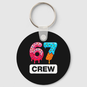 Six Seven 67 Birthday Crew Ice Cream Cake Gen Alph Key Ring