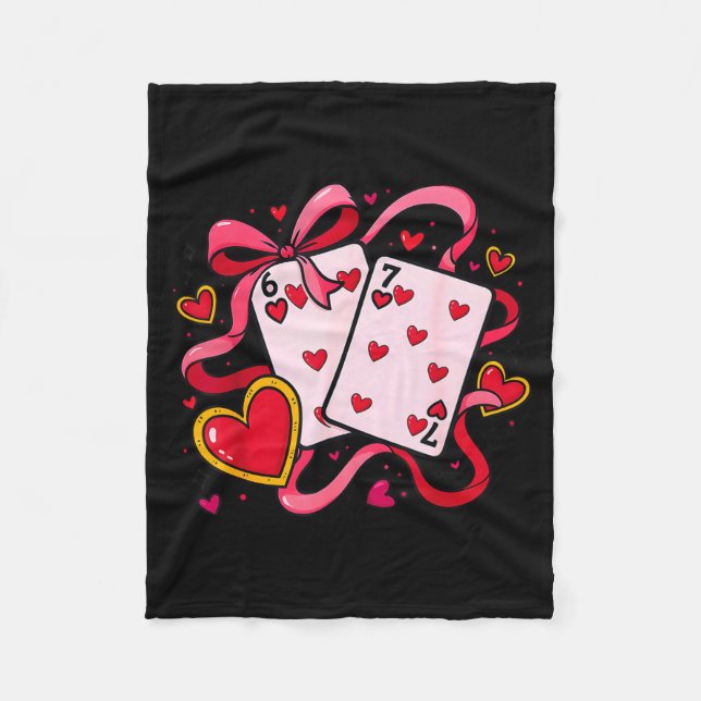 Six Seven 67 Boys Girls Valentines Day Cool Playin Fleece Blanket (Front)