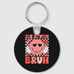 Six Seven 67 Bruh 6 7 Cute Hearts Happy Valentines Key Ring
