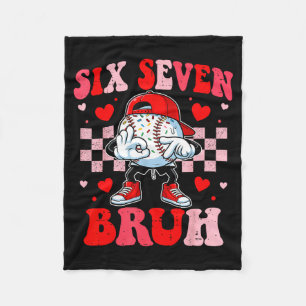 Six seven 67 bruh 6 7 meme baseball ice cream drip fleece blanket
