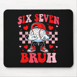Six seven 67 bruh 6 7 meme baseball ice cream drip mouse mat