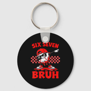 Six seven 67 bruh baseball valentine's day teens key ring