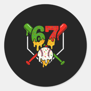 Six Seven 67 Bysebyll Ice Cream Drip Cool Gen Alph Classic Round Sticker