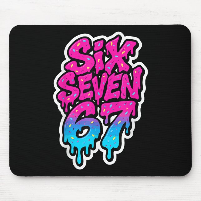 Six Seven 67 Bysebyll Ice Cream Drip Mason Meme Ki Mouse Mat (Front)