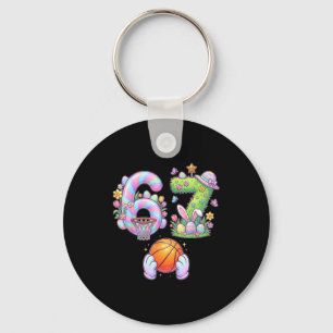 Six Seven 67 Easter Kids Basketball Bunny Egg Hunt Key Ring