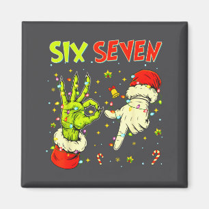 Six Seven 67 Funny Hand-sign Christmas Meme Magnet